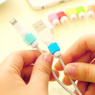 Ele】Vỏ bảo vệ cáp dữ liệu sạc Vỏ bảo vệ cáp USB để tránh đứt, màu sắc ngẫu nhiên