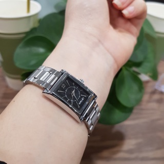 Đồng hồ cặp đôi nam nữ Halei mặt đen dây kim loại chính hãng Tony Watch 68