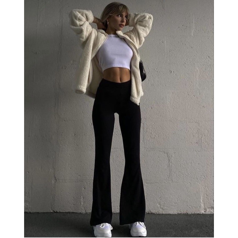 Quần ống loe Flare Pants Trendy poly Hàn comfy nâng mông che khuyết điểm đùi to tôn kéo dáng  (   Hàng có sẵn   )