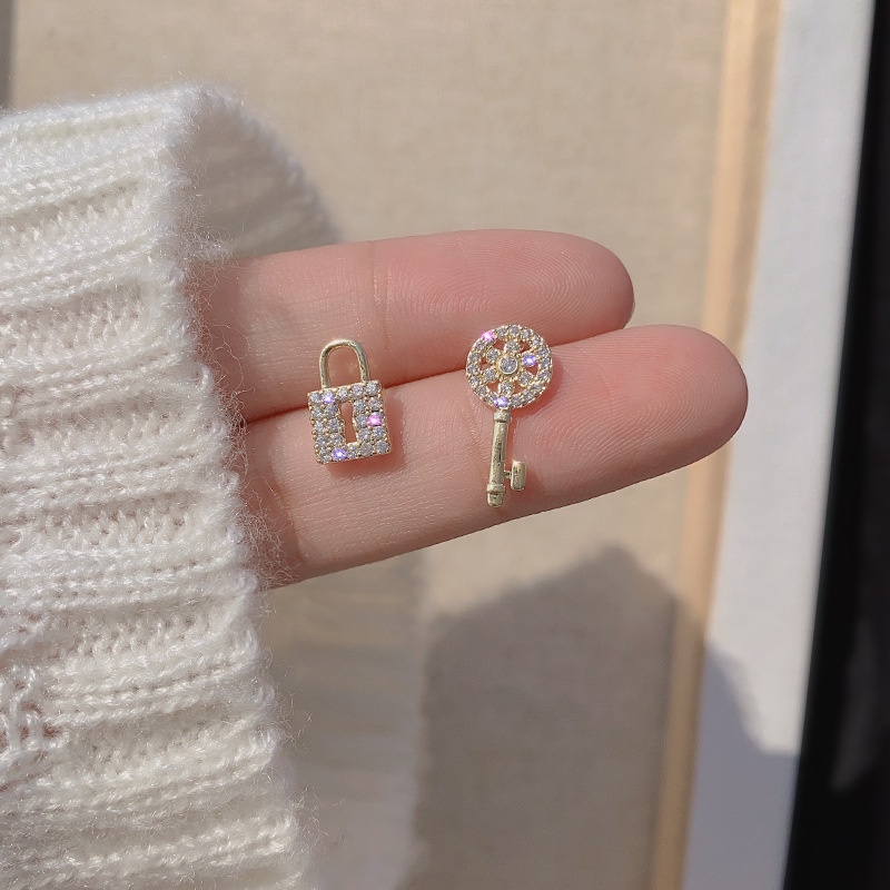 zheting Bông tai opal zhenting chấu bạc 925 hình học đơn giản đính ngọc trai cá tính phong cách Hàn Quốc cho nữ