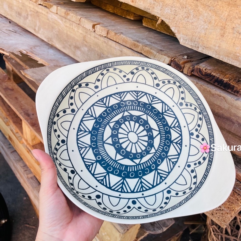 Dĩa sâu lòng mộc phong cách nhật
