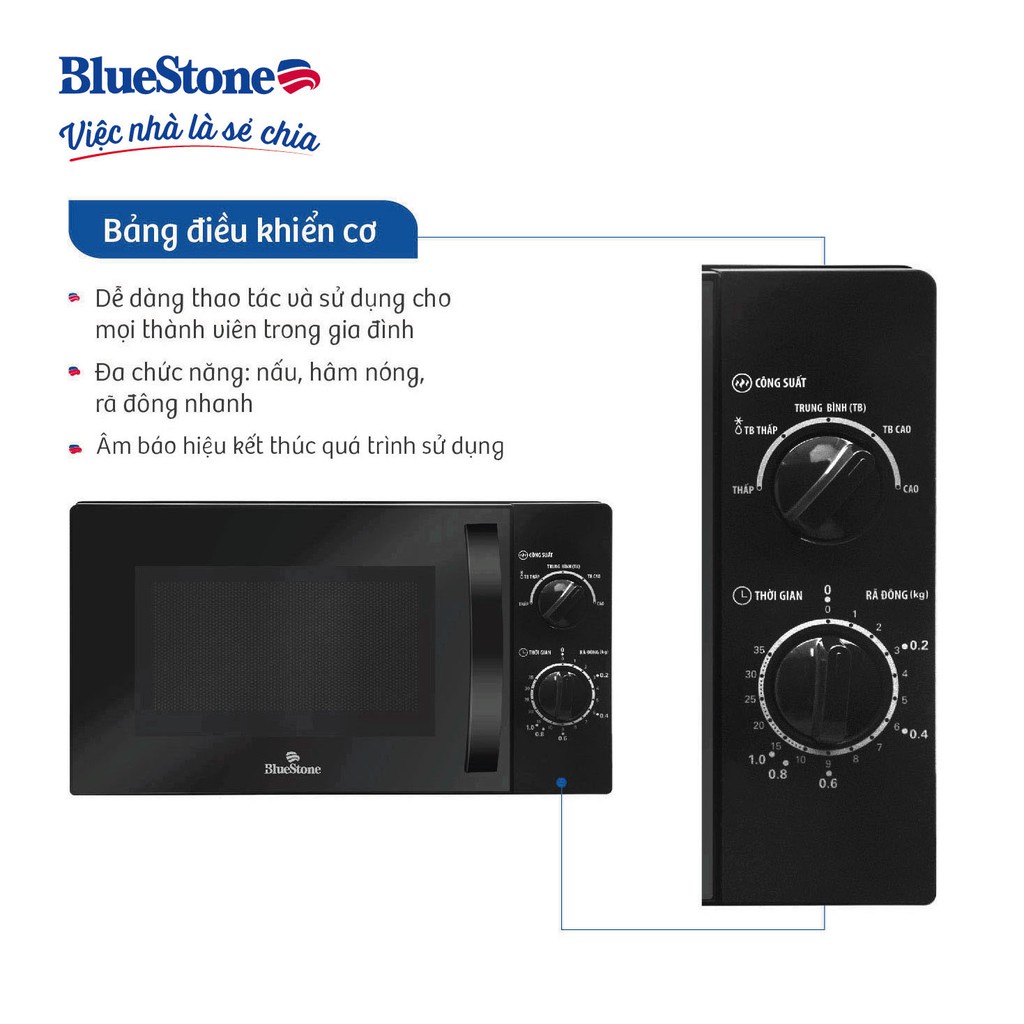 [Mã ELHAMS5 giảm 6% đơn 300K] Lò Vi Sóng BlueStone 20 Lít MOB-7708B,7709,7816 , Bảo hành chính hãng 2 năm