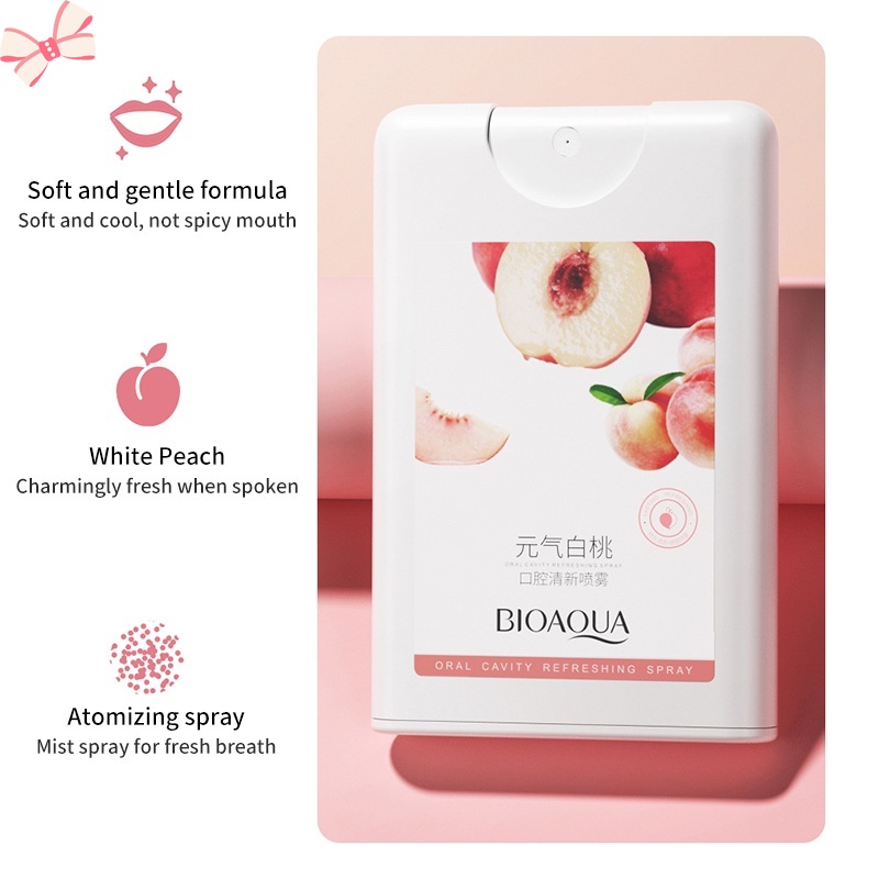 Chai Xịt Làm Trắng Răng Hương Đào Tươi Mát Và Mùi Hương Thơm