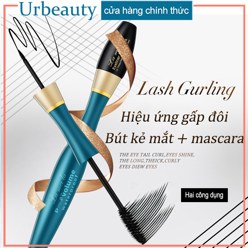 Lameila Sự kết hợp hai trong một của bút kẻ mắt và mascara，kẻ mắt+mascara，không thấm nước-URBTLML-LYJMG