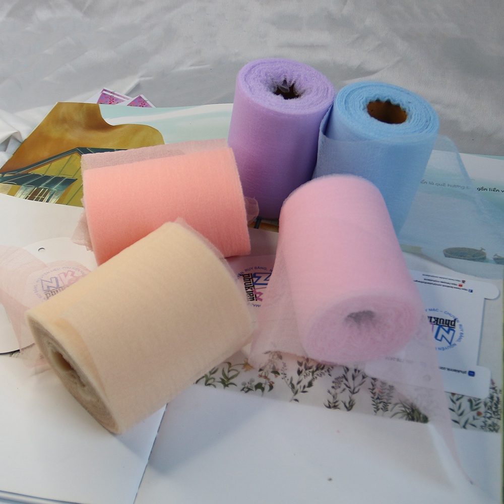 Ruy băng voan xốp kích thước bản to 10cm cuộn 5m