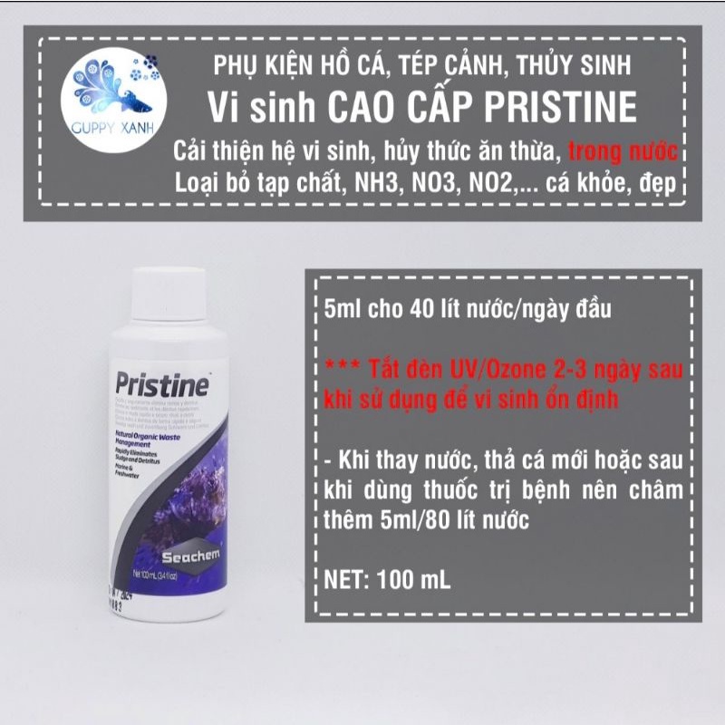 Vi sinh Seachem Pristine phân hủy phân cá và chất hữu cơ