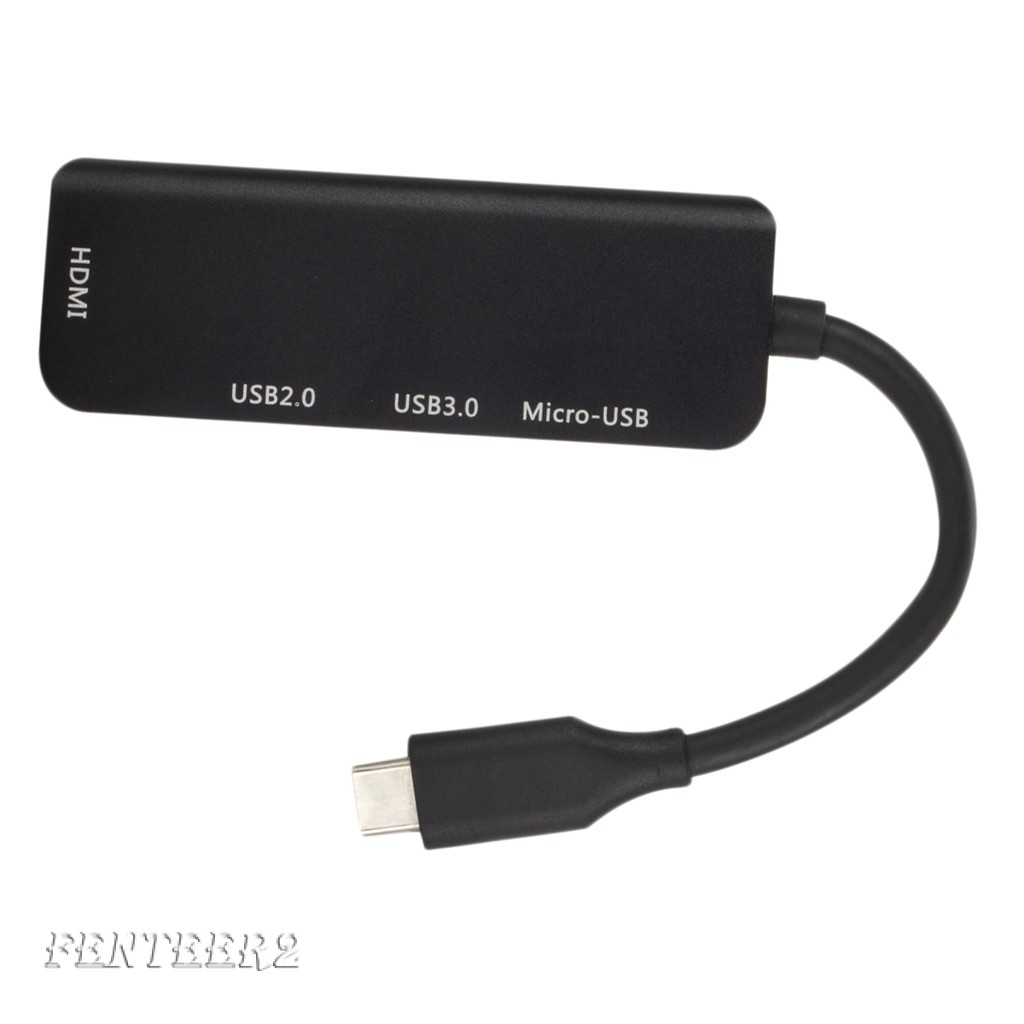 (Fenteer2 3c) Black Usb-C Type-C To Hdmi Tv Micro Usb3.0 / 2.0 Cho Pc