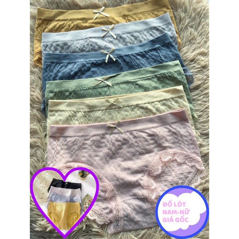 [ Mã FAXANH 722 giảm 10K đơn 50K] Quần Lót Nữ Cotton Viền Ren Gân Tăm Kháng Khuẩn Hoạ Tiết Viền Ren Cao Cấp Xuất Nhật | BigBuy360 - bigbuy360.vn
