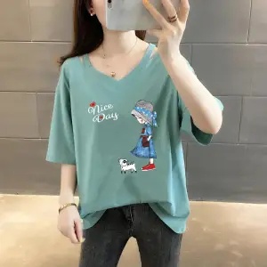 Áo Thun Nữ Cổ Chữ V Plus size C9046 (40-150KG)
