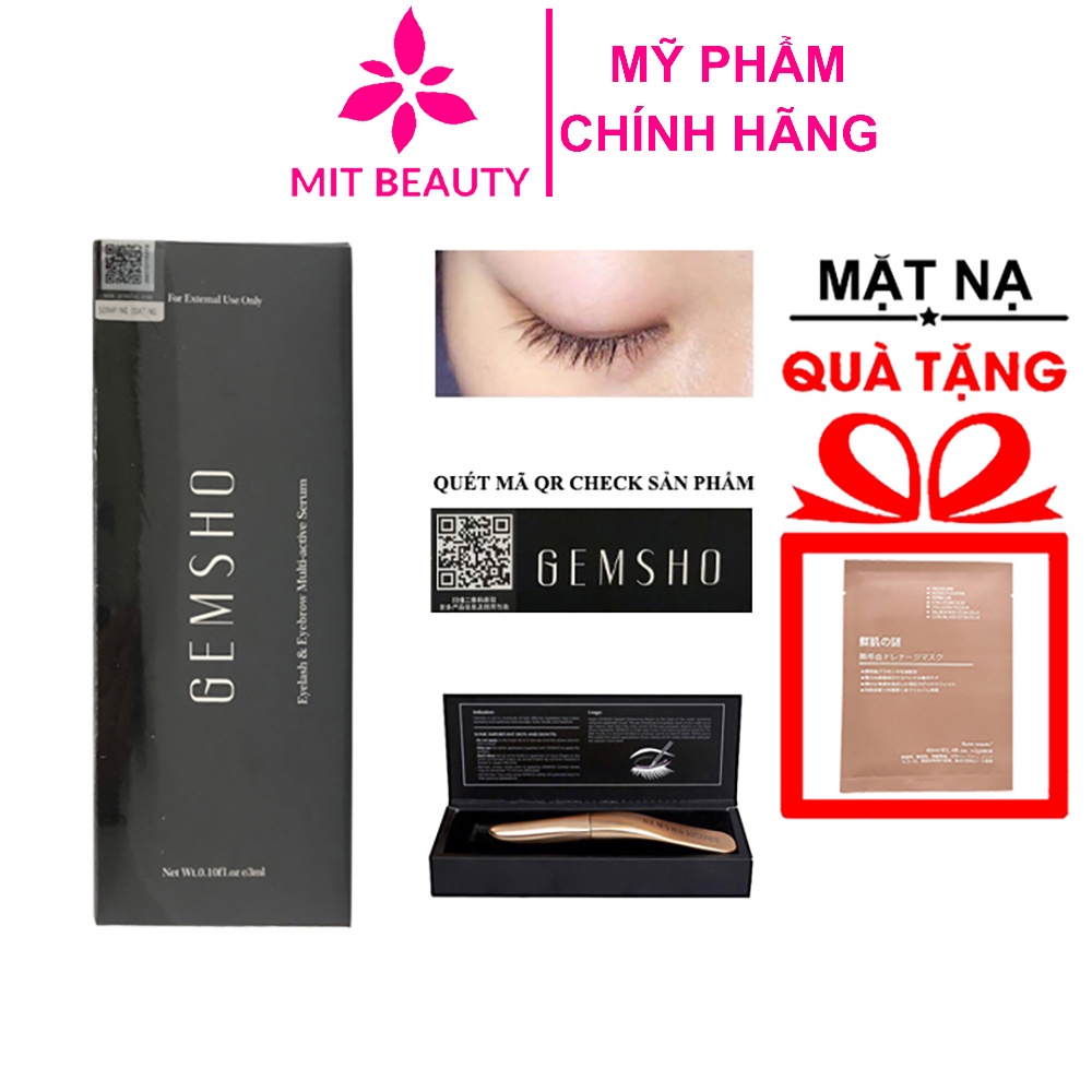 Serum Dưỡng Mi Gemsho Eyelash &amp; Eyebrow 3ml USA May May Store  Kích Mọc Mi Dài Chắc Khỏe Ngăn Ngừa Gãy Rụng