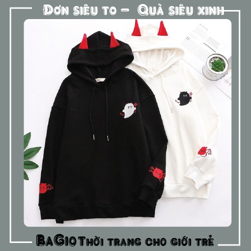 Áo hoodie ma vui vẻ 2 màu cực đẹp cho người từ 30-65kg