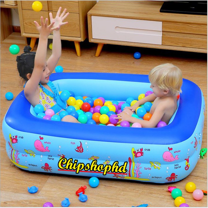 Bể bơi 2 tầng hình chữ nhật cho bé