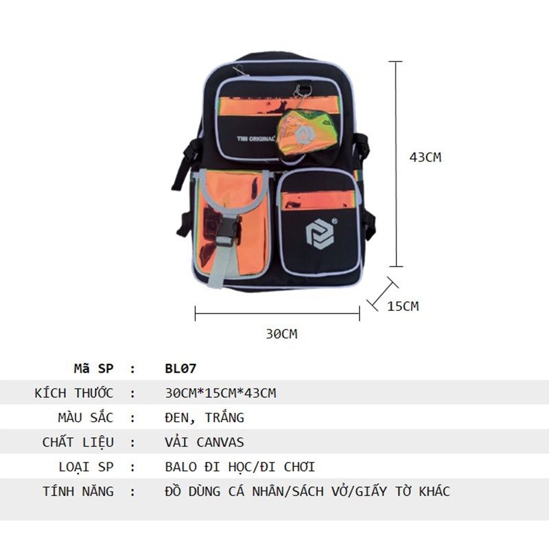 Balo TIBI ULZZANG thơi trang tib nam nữ đi chơi đi hoc giá rẻ  hottrend 2023