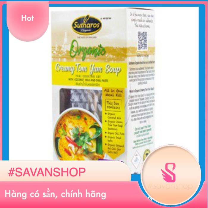Gia Vị Nấu Món Tom Yum Thái Lan Ngon Chuẩn Vị Sutharos Organic Creamy Tom Yum 210h Thái Lan nhập khẩu