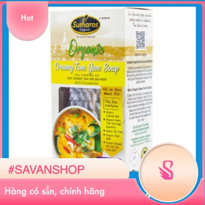 [Organic] Gia Vị Nấu Món Tom Yum Thái Lan Ngon Chuẩn Vị Sutharos Organic Creamy Tom Yum 210h Thái Lan nhập khẩu