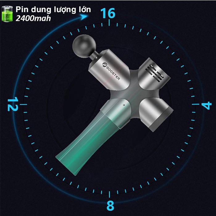 Máy massage cầm tay, Máy Massage Gun Booster PRO 3 – 6 đầu cắm – 4 tốc độ - Công suất 126W  - CHÍNH HÃNG