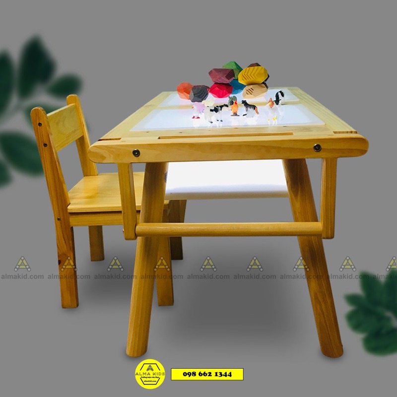 Ghế Gỗ Tự Nhiên Có Tựa Lưng Cho Bé Montessori Ghế Học Sinh