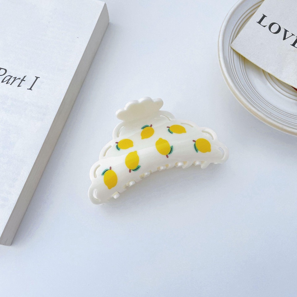 Kẹp Tóc Càng Cua Họa Tiết Trái Cây Đơn Giản Phong Cách Retro Hàn Quốc WMES15H