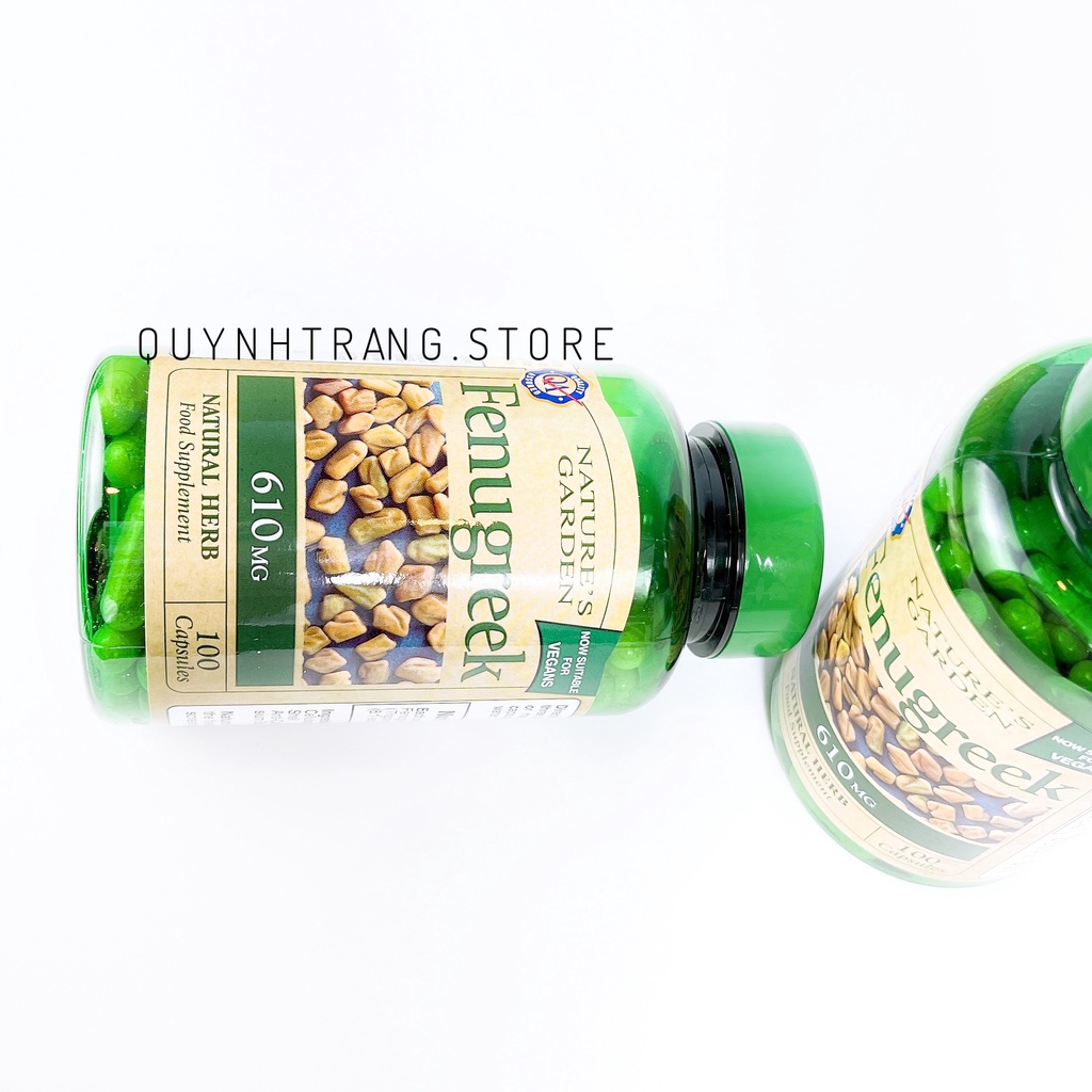 Viên lợi sữa cỏ cà ri Nature’s Garden Fenugreek 610mg của Anh hộp 100 viên