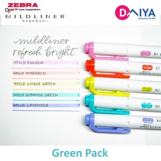 Bút đánh dấu highlight Zebra Mildliner, set 5 bút (Japan)