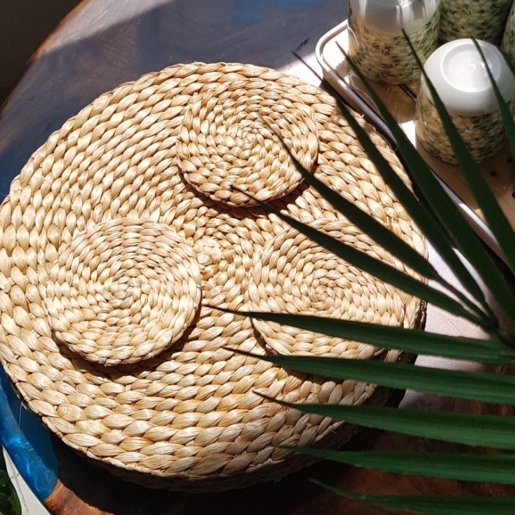 THẢM CÓI / THẢM LỤC BÌNH / tấm lót cách nhiệt cotton họa tiết decor bàn ăn. phụ kiện trang trí chụp ảnh