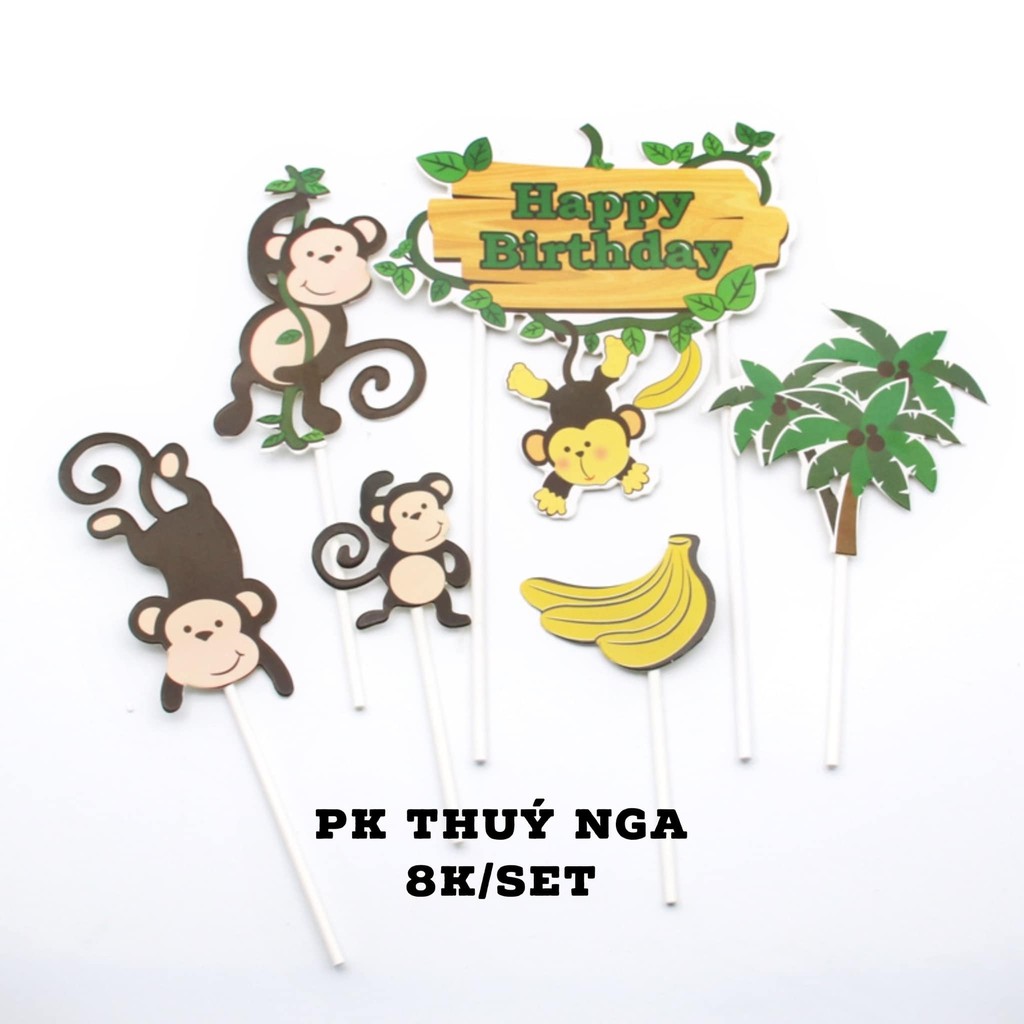 5 Combo 2 Set giấy 4 con khỉ và cây-Q2078