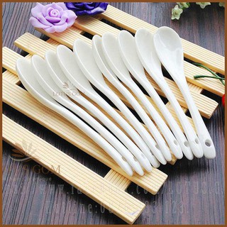 Muỗng Thìa Cà Phê Bằng Gốm Sứ Màu Trắng