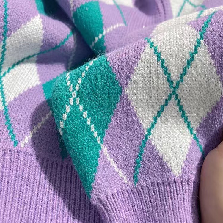 [ORDER] Áo len cardigan họa tiết kim cương thời trang (ảnh thật cận chất ở cuối) | BigBuy360 - bigbuy360.vn