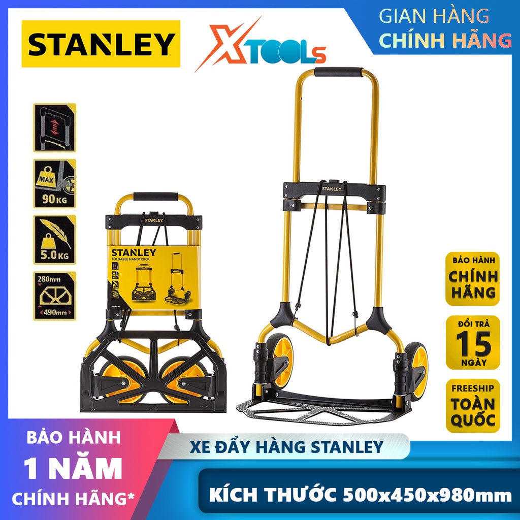 Xe đẩy tay 2 bánh cao cấp Stanley SXWTD-FT582 | kích thước khi xếp gọn 49x6.5x73cm, tải trọng 90kg [CHÍNH HÃNG][XTOOLS]