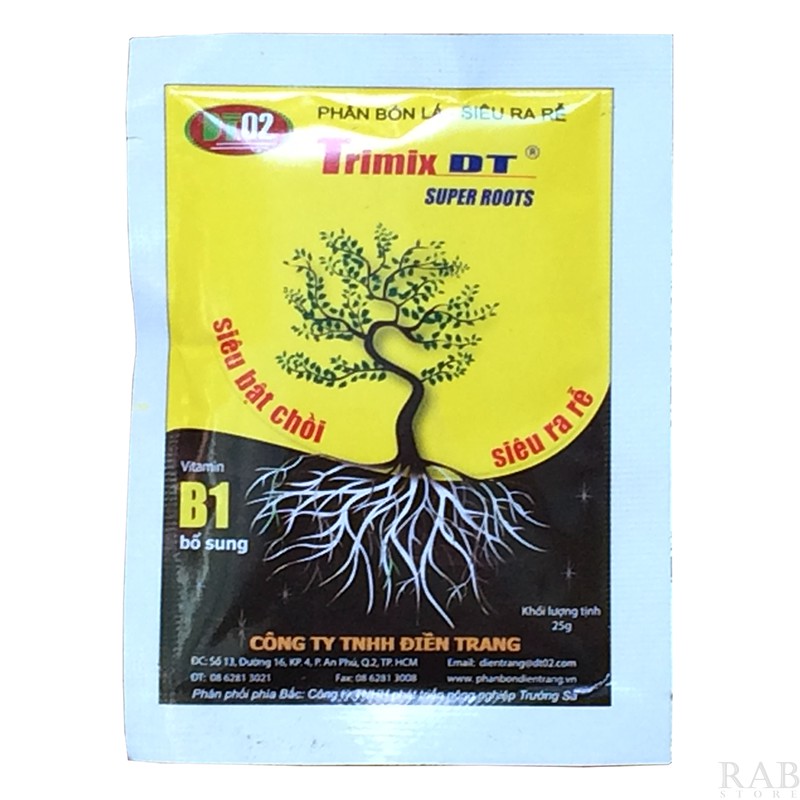 Phân bón lá siêu ra rễ Trimix DT super roots cho mọi loại cây trồng, gói 25gr