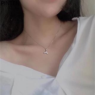 Dây Chuyền Mặt Hình Đuôi Nàng Tiên Cá Đính Đá Zircon Đơn Giản Sáng Tạo Phong Cách Mori Hàn Quốc Dành Cho