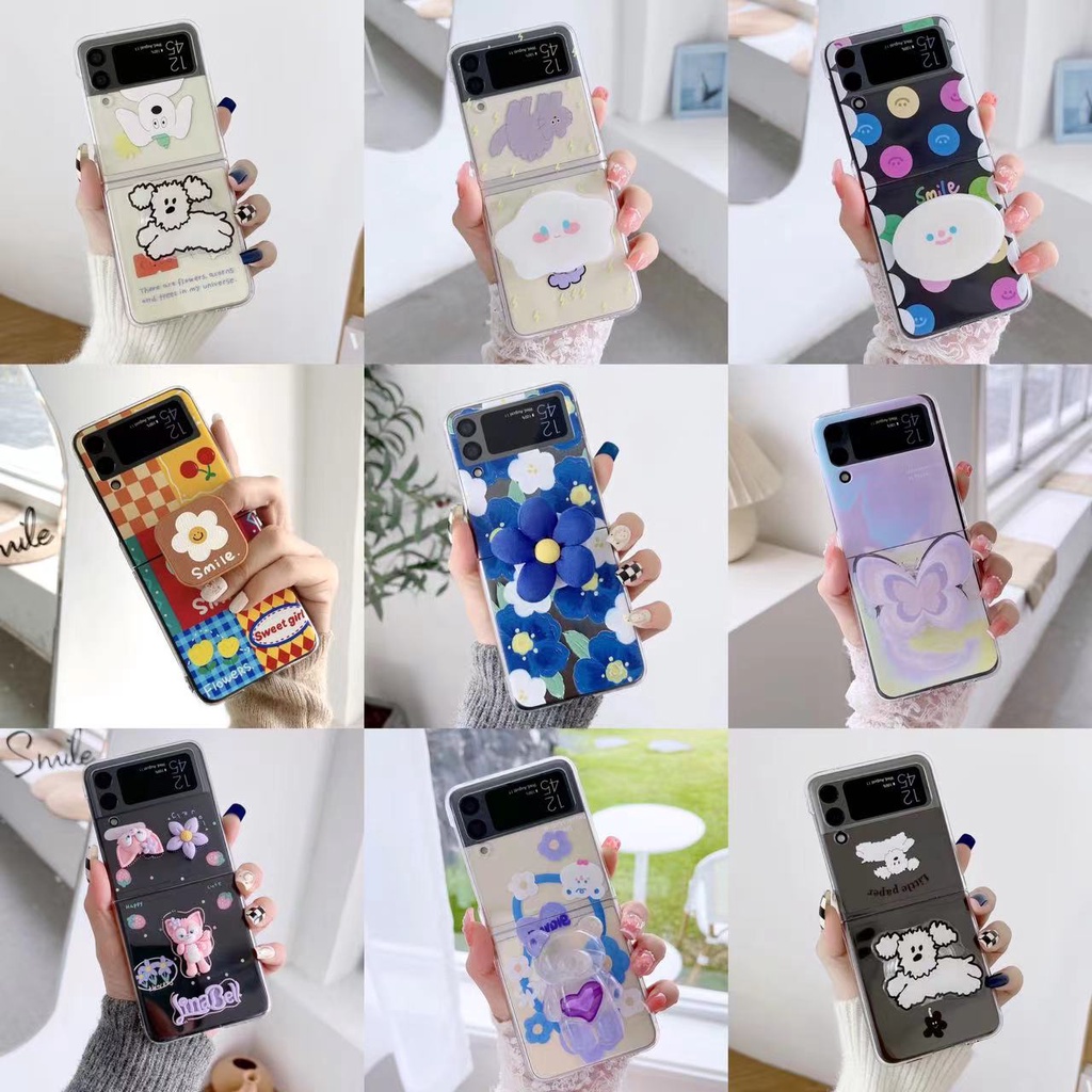 Ốp Điện Thoại PC Cứng Trong Suốt Họa Tiết Hoạt Hình Cho Samsung Galaxy Z Flip 3 5G Zflip 4