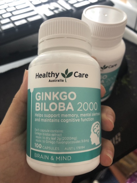 (2024) BỔ NÃO GINKGO BILOBA 2000mg Heathy Care hàng Nội Địa ÚC hộp 100v