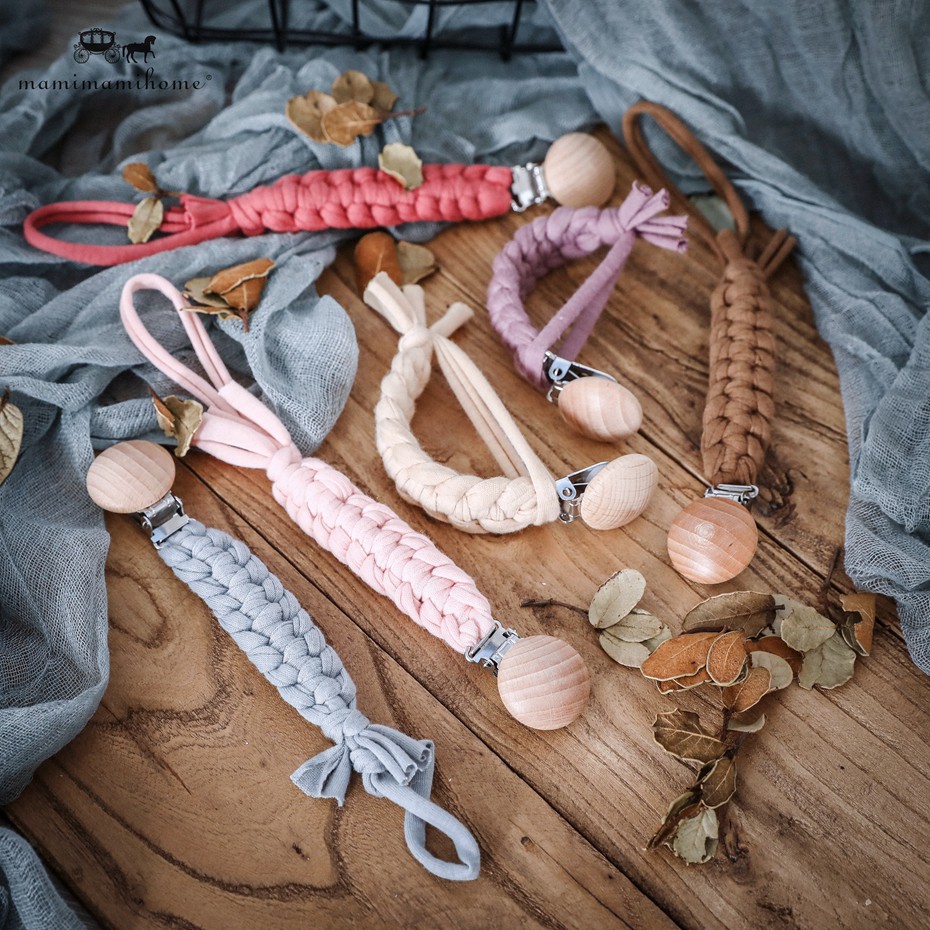 Nút ngậm đồ chơi MAMIMAMIHOME bằng cotton thiết kế dây bện đáng yêu dành cho trẻ nhỏ
