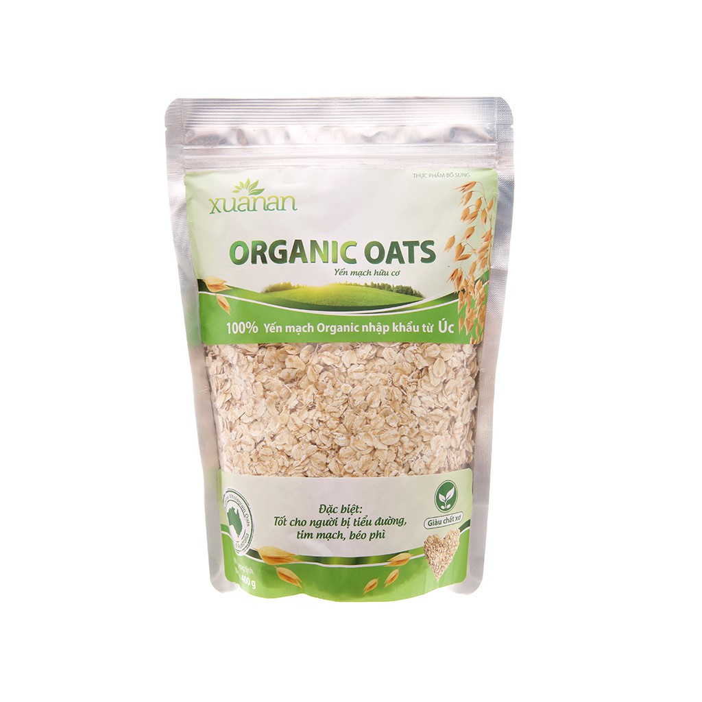 [Túi 400g – Hữu Cơ] Yến mạch [VN] XUÂN AN Organic Oats (halal)