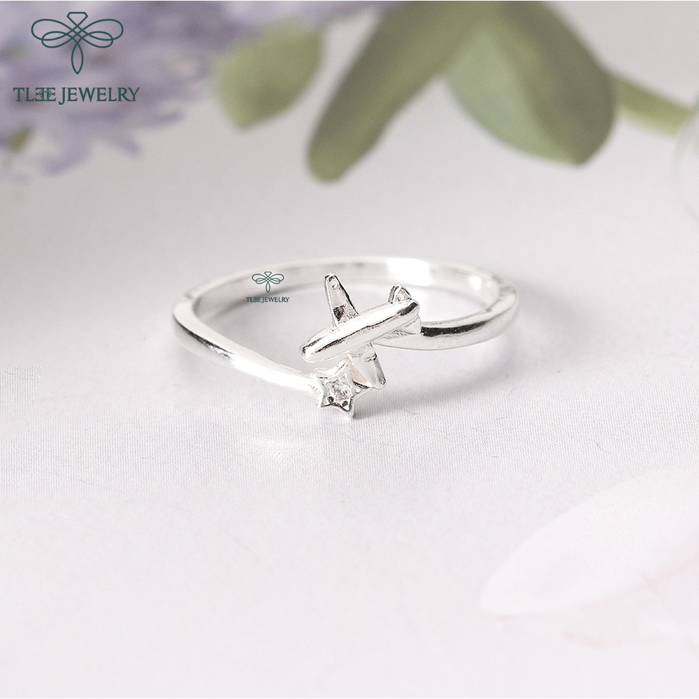 Nhẫn bạc nữ TLEE máy bay đính đá cách điệu TleeJewelry A0204