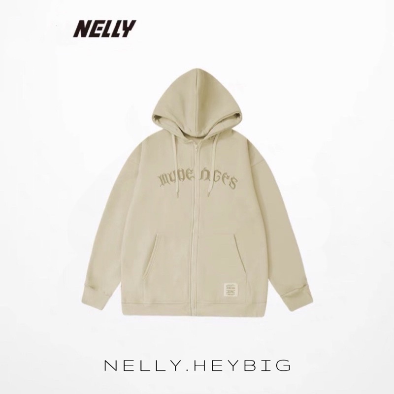 Áo khoác Hoodie Zip 261 331314 Nelly Heybig form rộng dành cho nam và nữ 69