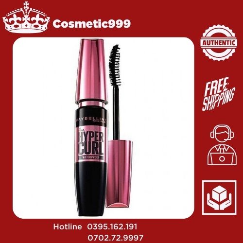 Mascara maybelline new york hyper curl waterproof chuốt mi đen không lem không trôi 9.2ml - Cosmetic999