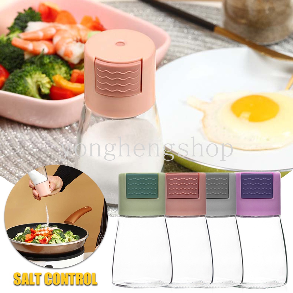 Lọ Đựng Gia Vị Bằng Kính Có Nút Bấm Tiện Lợi