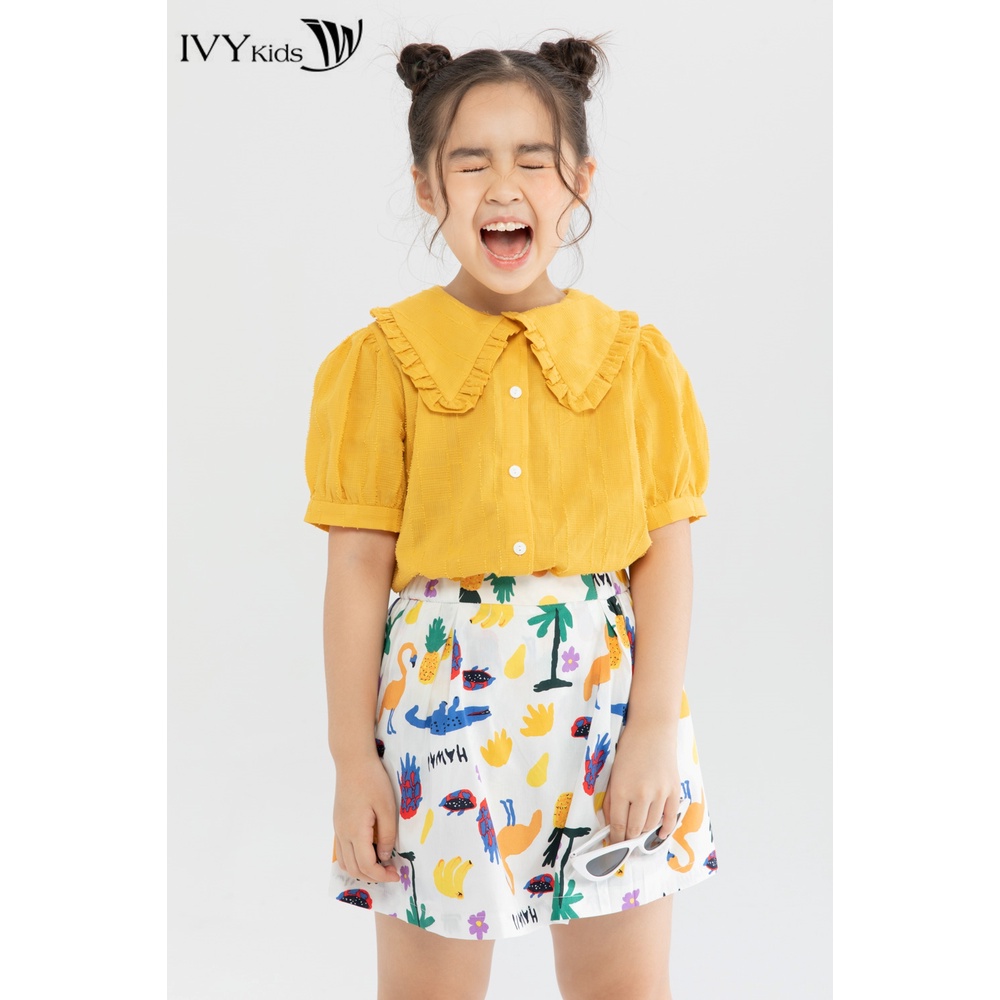 Áo sơ mi bé gái cổ Peterpan IVY moda MS 16G1223