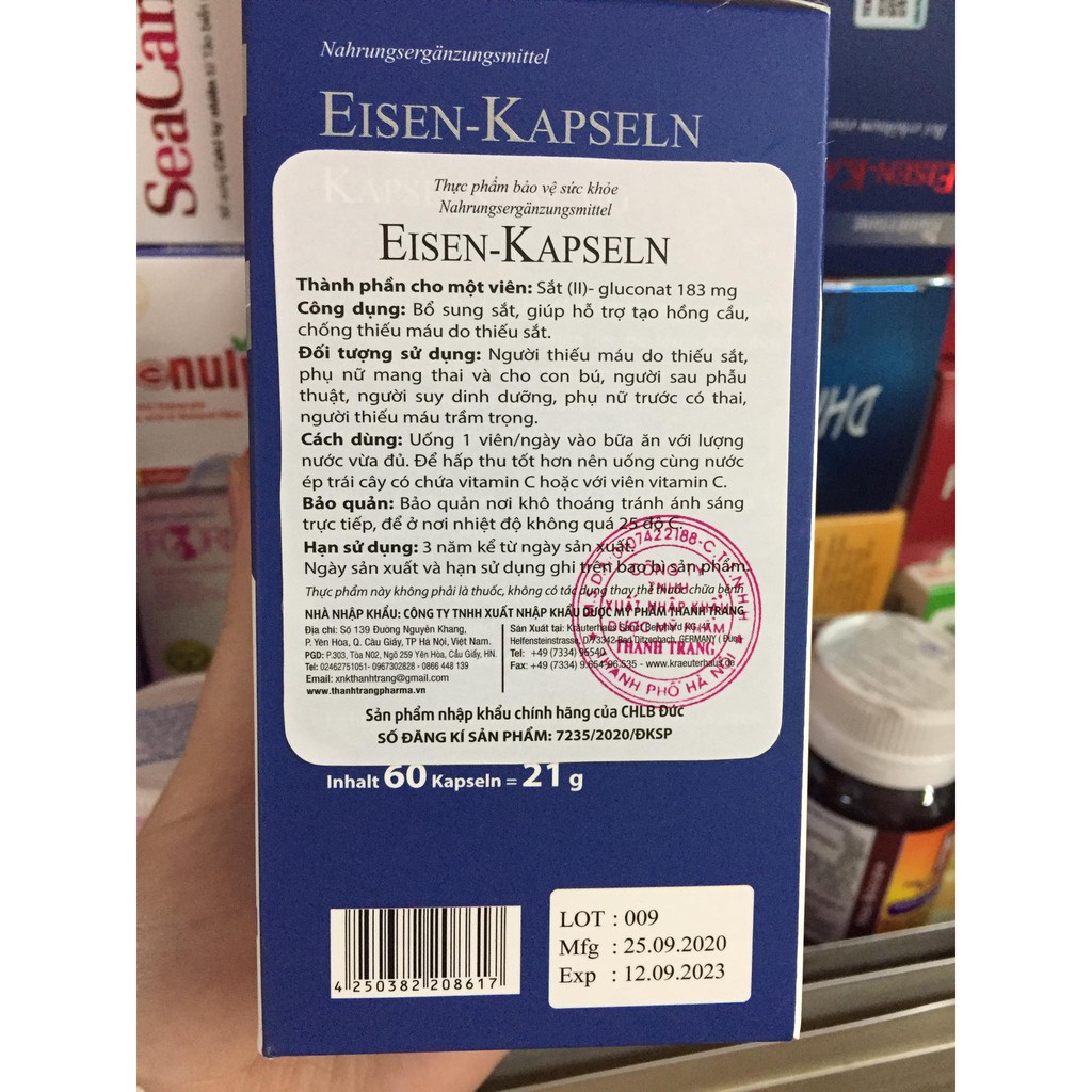 Viên uống bổ sung sắt FE Eisen-Kapseln