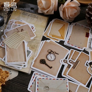 Set 45 miếng dán trang trí sổ tay phong cách Retro
