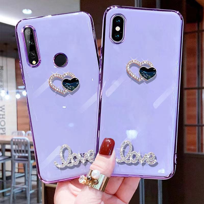 Ốp Điện Thoại Mềm Mạ Hình Trái Tim Lấp Lánh Cho Realme 8i 9i 9 Pro Plus C35 7 5 6 Pro