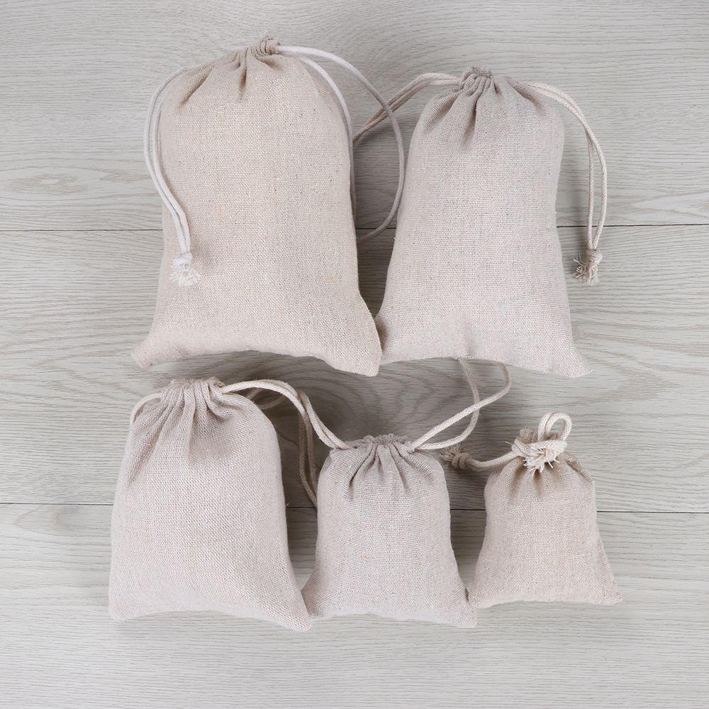 Túi Vải Lanh Cotton Trơn Đựng Kẹo Bánh