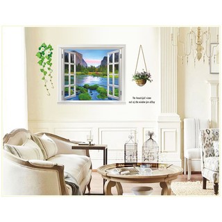 Decal dán tường decal trang trí cửa sổ phong cảnh PK27