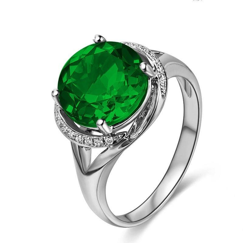 (Hàng Có Sẵn) Nhẫn Mạ Vàng Hồng 18k Đính Đá Topaz Xanh