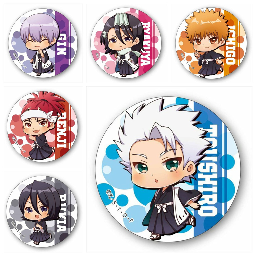 (Nhiều mẫu) Huy hiệu cài áo in hình Bleach Sứ giả thần chết anime chibi dễ thương tiện lợi