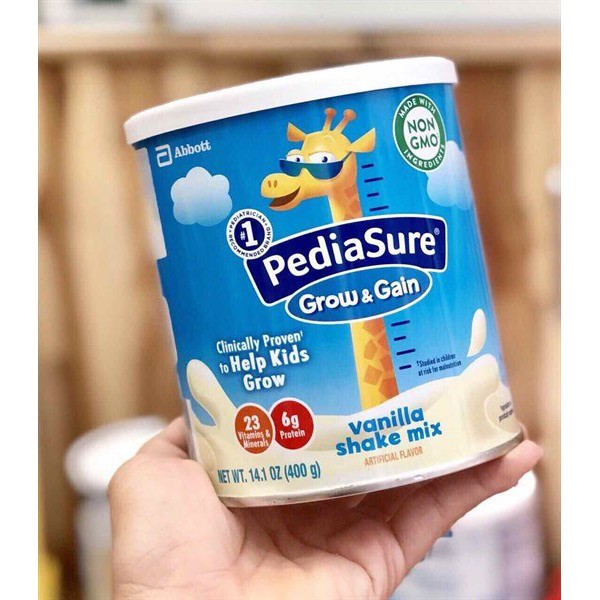 Sữa bột Pediasure hươu cao cổ Pediasure Grow & Gain Hương vani 400g - hàng Mỹ