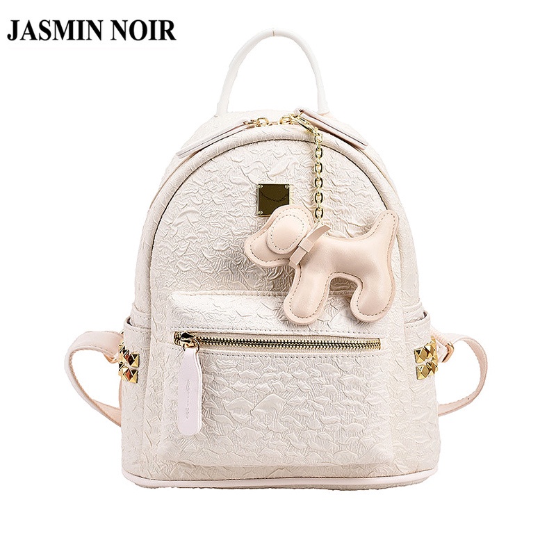 Balo Đi Jasmin Noir Học Vải Canvas Đính Đinh Tán Thời Trang Cho Nữ