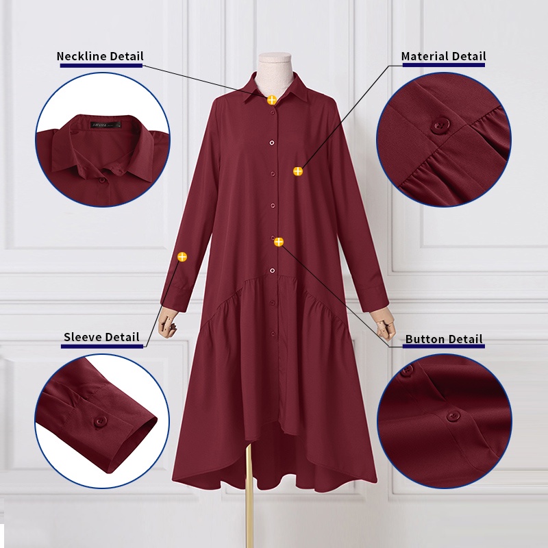 Đầm Zanzea tay dài dáng rộng phong cách Châu Âu sành điệu cho nữ